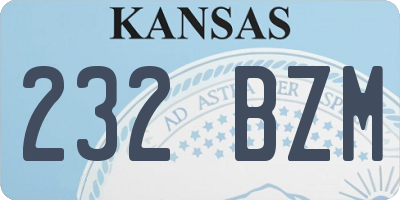 KS license plate 232BZM