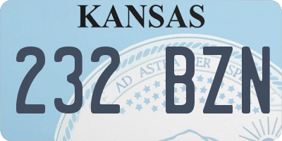 KS license plate 232BZN