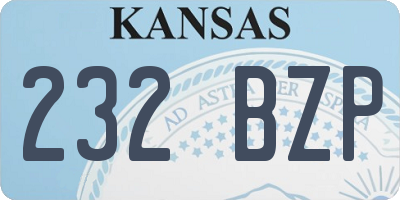 KS license plate 232BZP