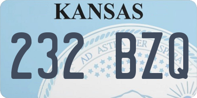 KS license plate 232BZQ