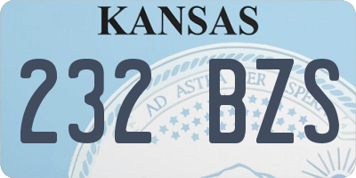 KS license plate 232BZS