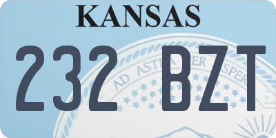 KS license plate 232BZT