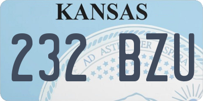 KS license plate 232BZU