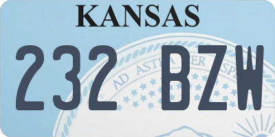 KS license plate 232BZW