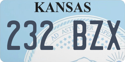 KS license plate 232BZX