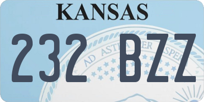 KS license plate 232BZZ