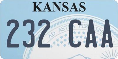 KS license plate 232CAA