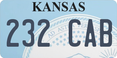 KS license plate 232CAB