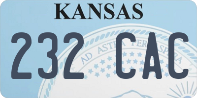 KS license plate 232CAC
