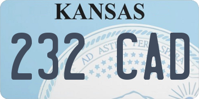 KS license plate 232CAD