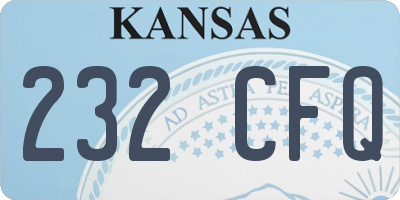 KS license plate 232CFQ