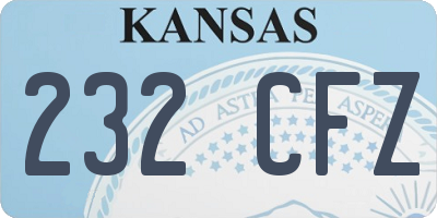 KS license plate 232CFZ