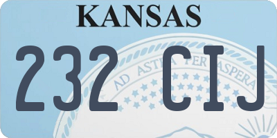 KS license plate 232CIJ