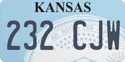 KS license plate 232CJW