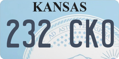 KS license plate 232CKO