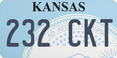 KS license plate 232CKT