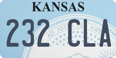 KS license plate 232CLA