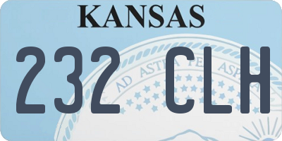 KS license plate 232CLH