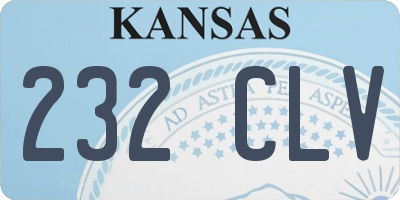 KS license plate 232CLV