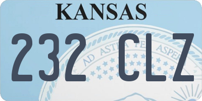 KS license plate 232CLZ