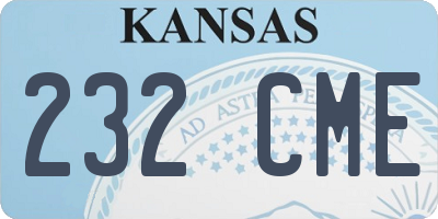 KS license plate 232CME