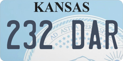 KS license plate 232DAR
