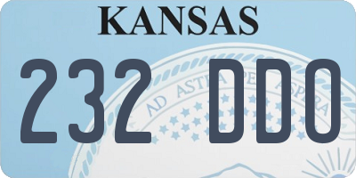 KS license plate 232DDO