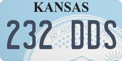 KS license plate 232DDS
