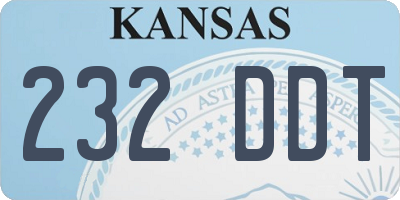 KS license plate 232DDT