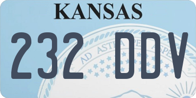 KS license plate 232DDV