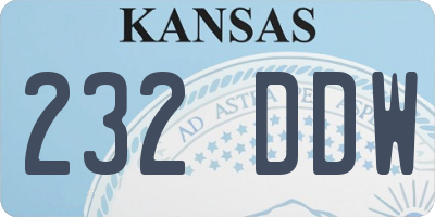 KS license plate 232DDW