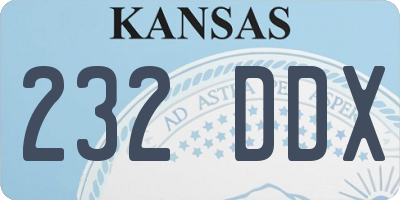 KS license plate 232DDX