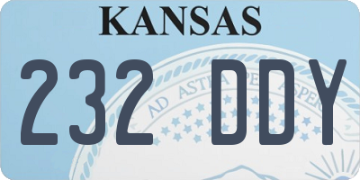 KS license plate 232DDY