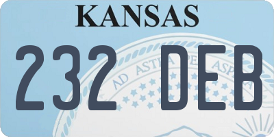 KS license plate 232DEB