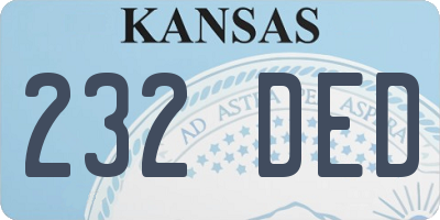 KS license plate 232DED