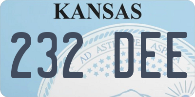 KS license plate 232DEE
