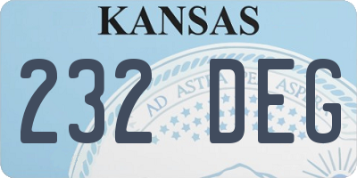 KS license plate 232DEG