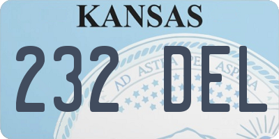 KS license plate 232DEL