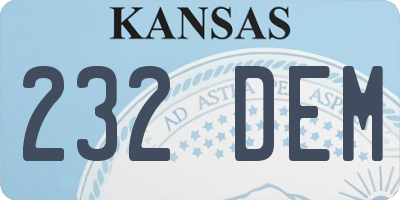 KS license plate 232DEM