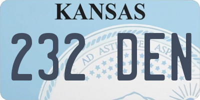 KS license plate 232DEN
