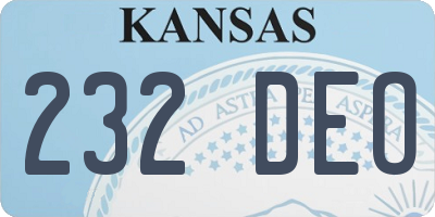 KS license plate 232DEO