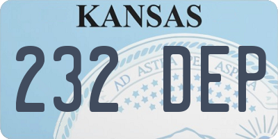 KS license plate 232DEP