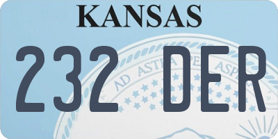 KS license plate 232DER