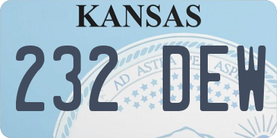 KS license plate 232DEW