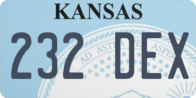 KS license plate 232DEX