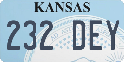 KS license plate 232DEY