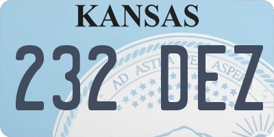 KS license plate 232DEZ