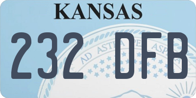 KS license plate 232DFB