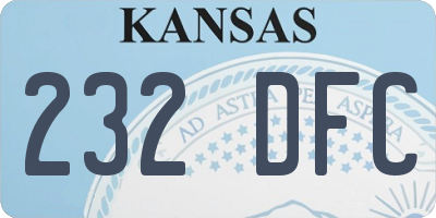 KS license plate 232DFC