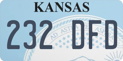 KS license plate 232DFD